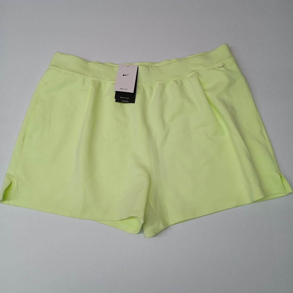 Nike Dri-FIT 24.7 Shorts Women's 2XL Light Yellow Green Training HQ8179-701 New